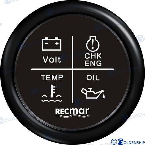 4 LED ALARM GAUGE 12V/24V BLACK | RECKY79202 | ALARM | RECMAR
