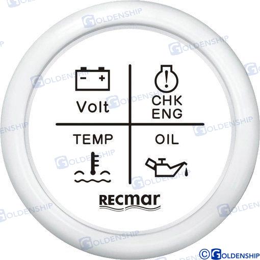 4 LED ALARM GAUGE 12V/24V WHITE | RECKY79303 | ALARM | RECMAR