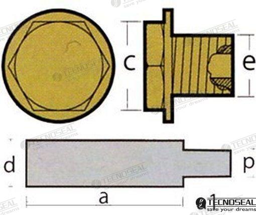 ANODE NANNI MERCEDES C/TAP | TEN02100T | ANODES | TECNOSEAL