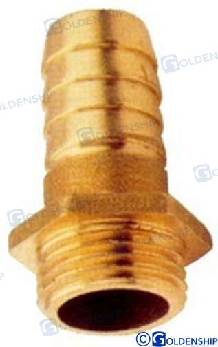 BRASS HOSE ADAP MALE 1/4" - 10MM (2) | GS30109 | BRASS | GOLDENSHIP