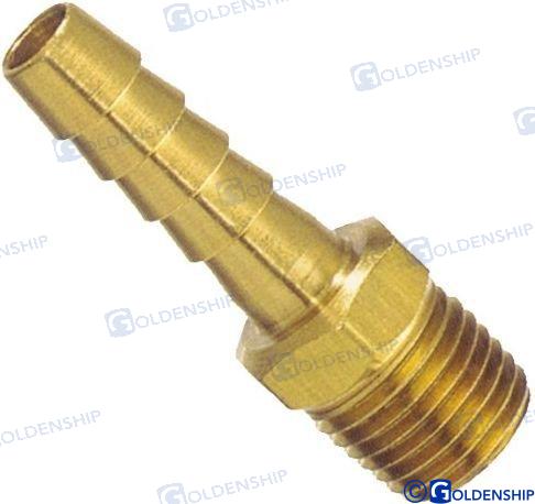 BRASS HOSE ADAP. MALE 1/4" - 10MM | GS30111 | BRASS | GOLDENSHIP