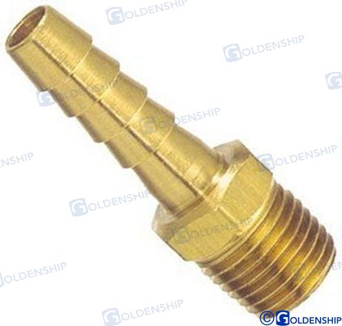 BRASS HOSE ADAP. MALE 3/8