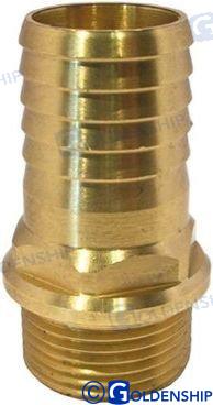 BRASS MALE HOSE CONNECTOR 1 1/4