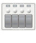 Panel Waterproof 12Vdc 4 Breaker Horz - Bs8272
