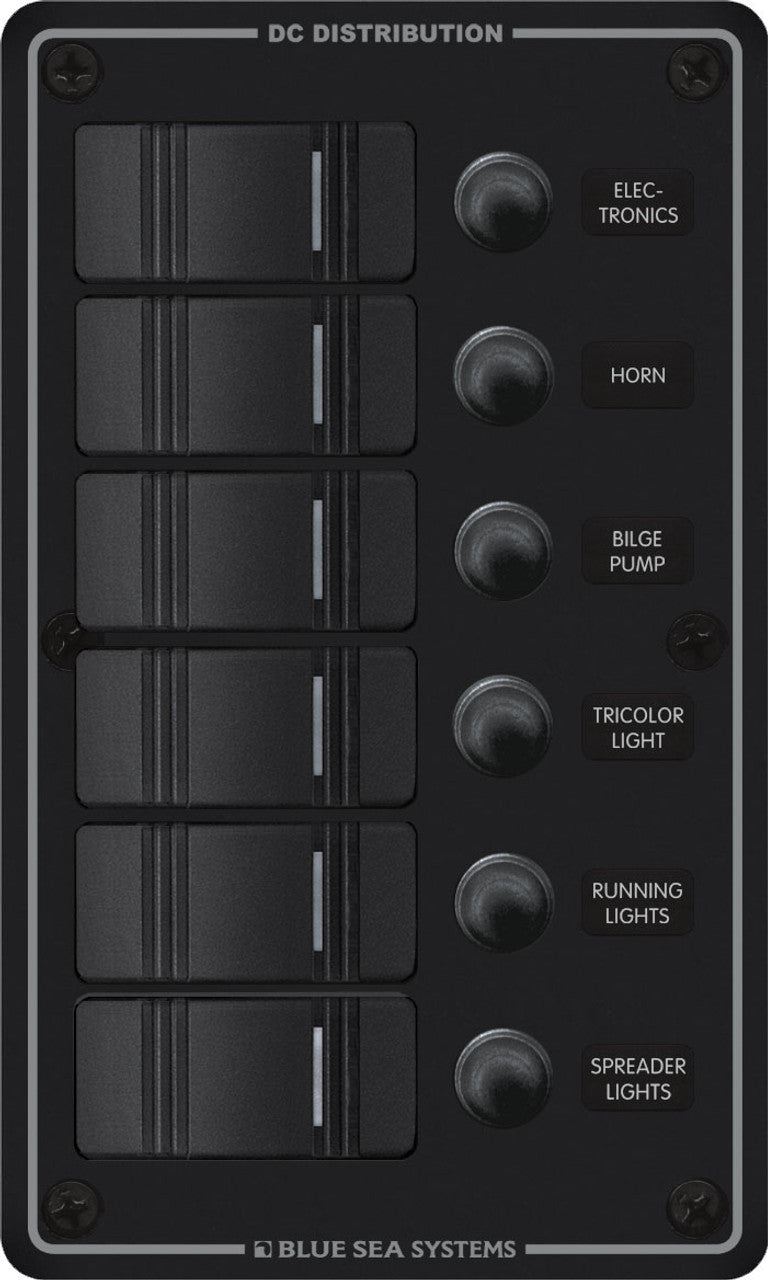 Panel Wp 6 Pos Vertical Black - Bs8373