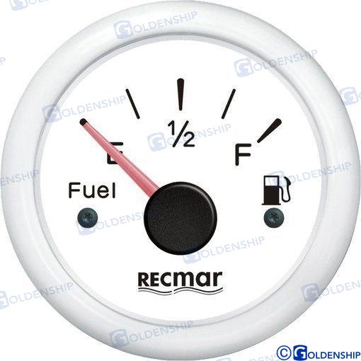 FUEL LEVEL EUROPEAN 0-190? WHITE | RECKY10300 | INSTRUMENTATION | RECMAR