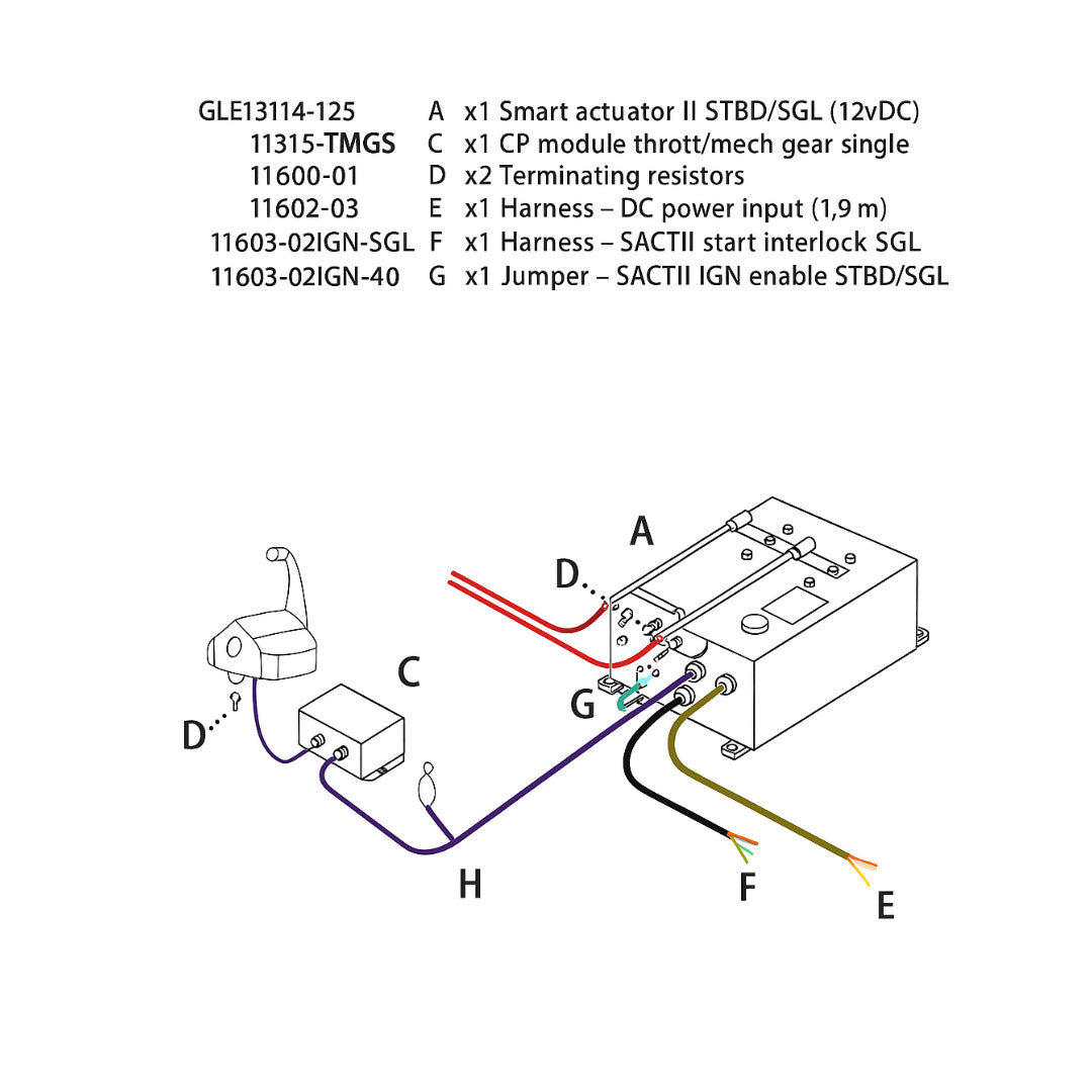 Inboard Single Engine 12V By Glendinning - Glesa2A-1E-Inbd12