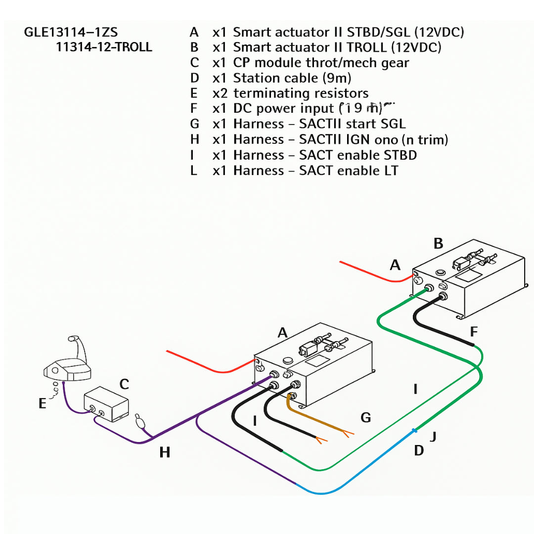Inboard Single Engine With Troll 12V - Glesa2A-1E-Intl12
