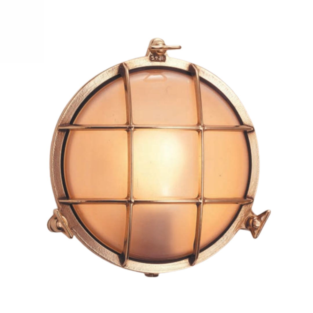 Polished Brass Light 220V - 155Mm Ø 155 X 65, Gs10460