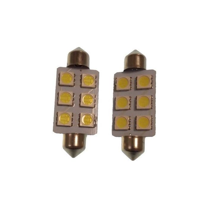 Bulb Festoon 6Led 1.3W 10/30V Ice White (2) Gs10528