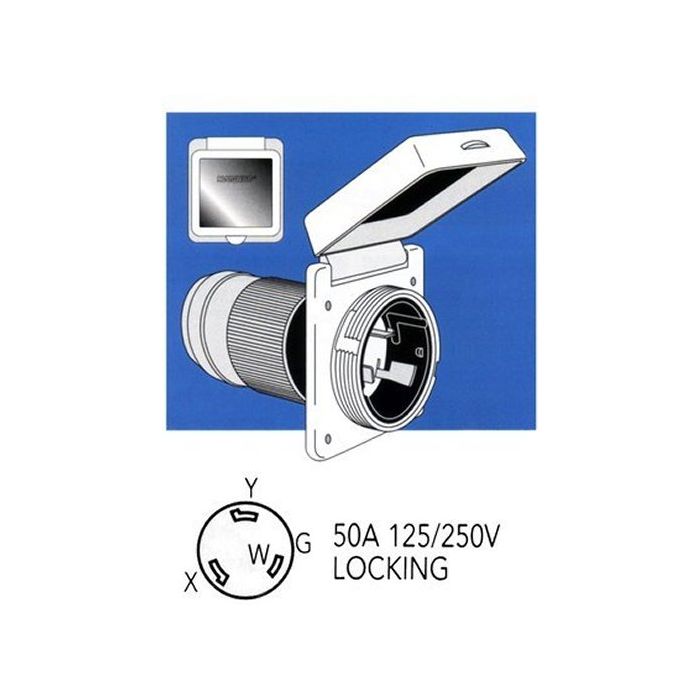 50A Power Inlet 125/250A 4C | Gs11382 | Marinco Marine Electrical