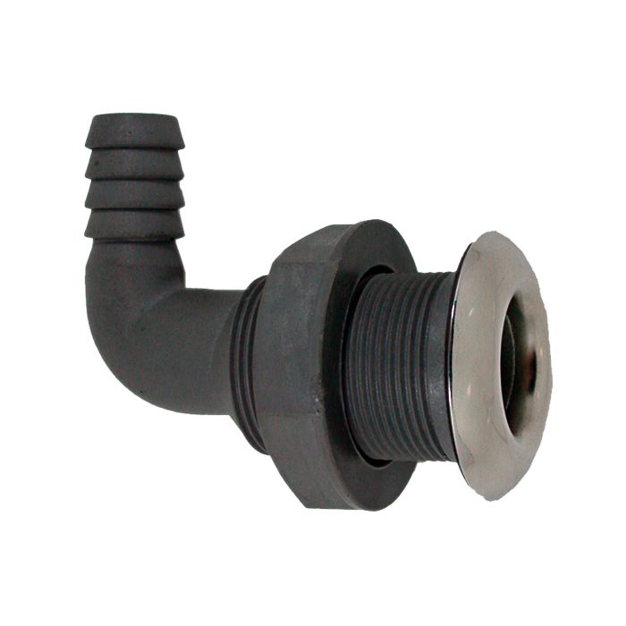 Nylon/Stainless Thru-Hull 90° 3/4" - Gs30340 For Hull Applications