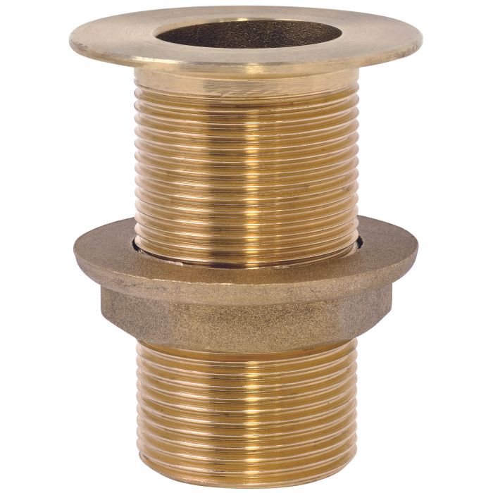 1/2" Brass Through Hull Fitting - Gs30752 - Durable Marine Hardware