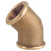 45° Brass Elbow Fitting 3/4" F.F. Gs30812 - Durable Connection