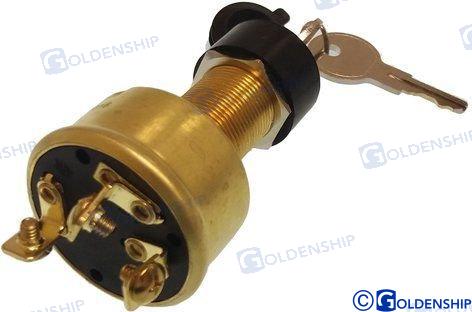 IGNITION STARTER SWITCH BRASS 3T-3POS W/ | GS11151 | IGNITION | GOLDENSHIP