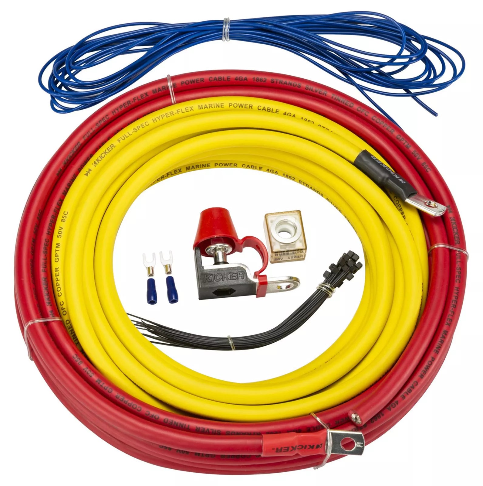 Kicker Marine 4Awg Amplifier Power Kit - Ka47Kmpk4 For Clear Sound