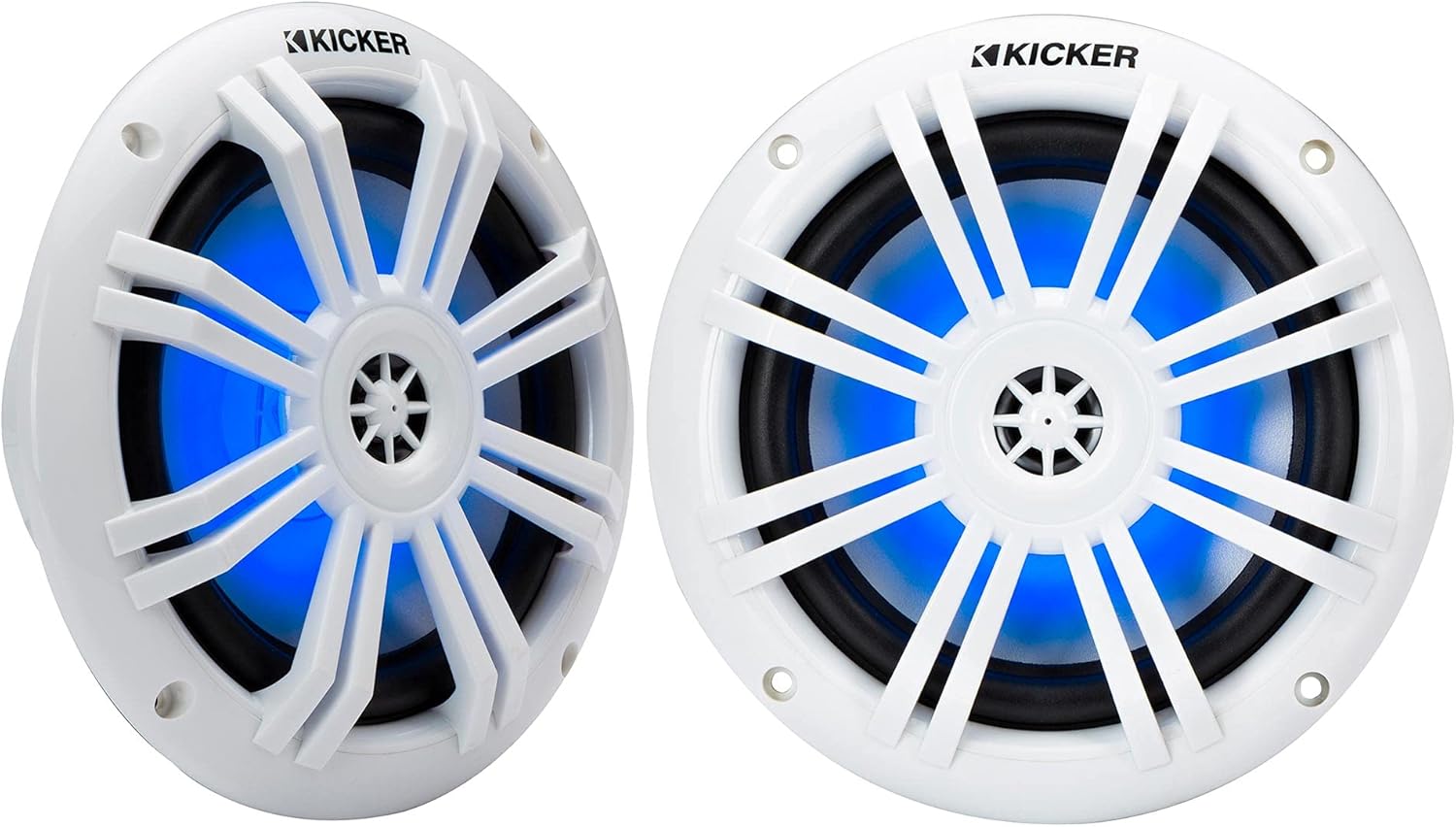 Km Marine 6.5" White Led Grill Speakers | Ka49Km604W | Kicker Audio