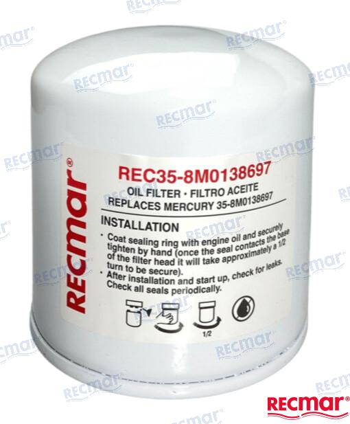 MERCRUISER OIL FILTER | REC35-8M0138697 | OIL FILTER | RECMAR