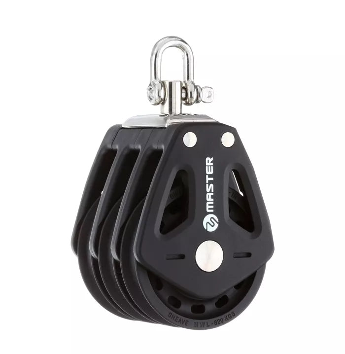 35Mm Triple Swivel Shackle Block Mvbp3505F - 300 Kg Load Capacity