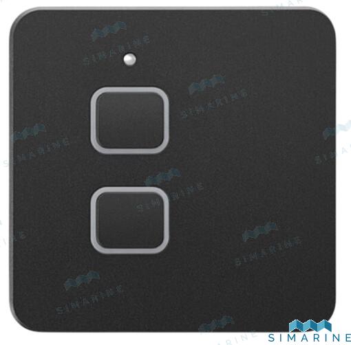 NEREIDE LIGHT SWITCH - 2 BUTTONS BLACK | SIMNLS2B | ELECTRICAL