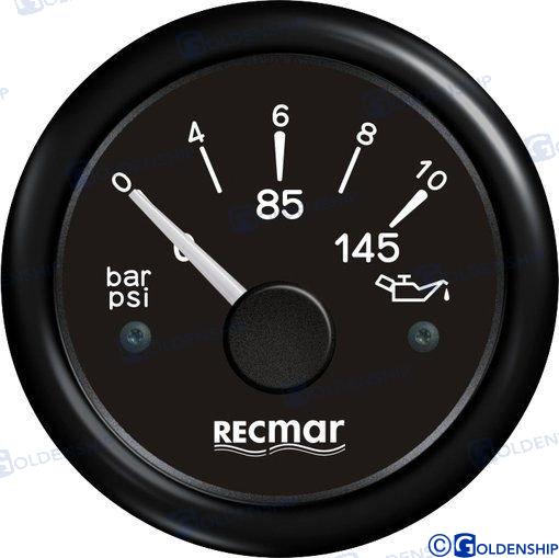 OIL PRESSURE 10-184º 0/10 BAR BLACK | RECKY15202 | INSTRUMENTATION | RECMAR