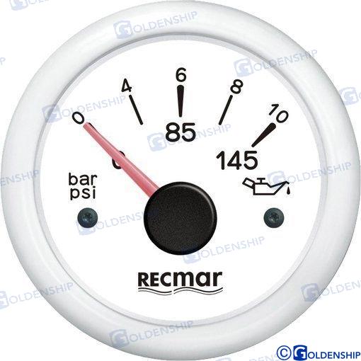 OIL PRESSURE 10-184º 0/10 BAR WHITE | RECKY15303 | INSTRUMENTATION | RECMAR