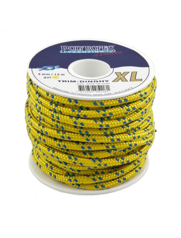 Trim-Dinghy Xl 4Mm Yellow Poly Rope 100M - Pol2204282040