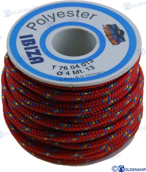 POLYESTER BRAIDED ROPE 2.5 MM. RED IBIZA | GS60157 | FENDERS | GOLDENSHIP