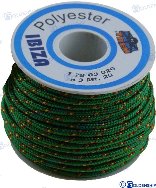 POLYESTER BRAIDED ROPE 2.5 MM.GREEN IBIZ | GS60154 | FENDERS | GOLDENSHIP