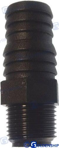 POLYPROPYLENE MALE HOSE CONNECTOR 3/8-15 | GS30252 | HULL | GOLDENSHIP