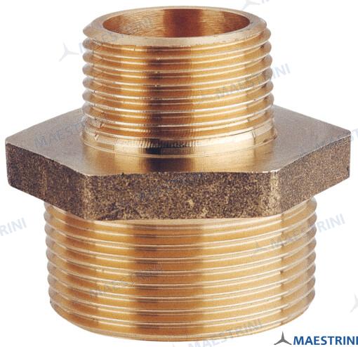 REDUCING NIPPLE 1'' X 1/2'' M.M. BRASS C | GS30891 | HULL | GOLDENSHIP