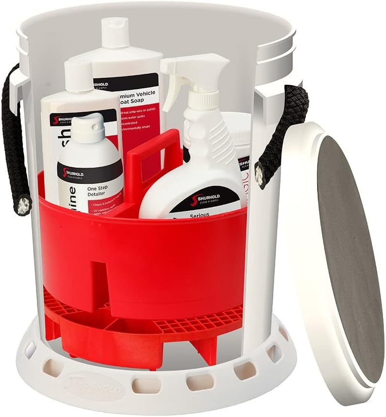 Shurhold 19L White Bucket Kit | Shu2463 | Durable Cleaning Solution