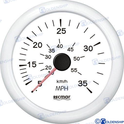 SPEEDOMETER 0/35 MPH WHITE | RECKY18304 | INSTRUMENTATION | RECMAR