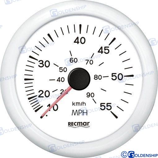 SPEEDOMETER 0/55 MPH WHITE | RECKY18303 | INSTRUMENTATION | RECMAR