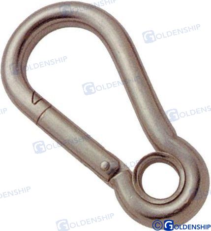 SPRING HOOK W/EYELET 10X100 MM | GS71234 | HARDWARE | GOLDENSHIP