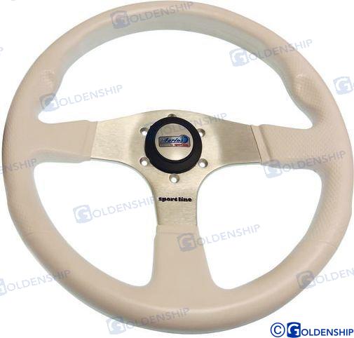 STEERING WHEEL ATLANTIC 350 MM. WHITE | GS41136 | STEERING WHEEL | GOLDENSHIP