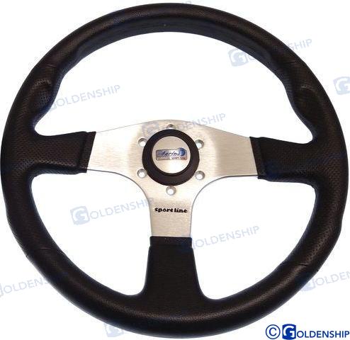 STEERING WHEEL ATLANTIC 350 MM.BLACK | GS41137 | STEERING WHEEL | GOLDENSHIP