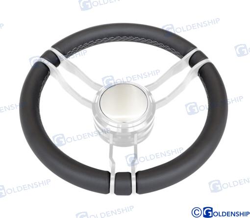 STEERING WHEEL TINO LEATHER 350 MM BLACK | GS41285 | STEERING WHEEL | GOLDENSHIP