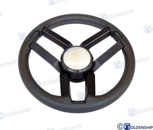 STEERING WHEELLEATHER BOLCA 350 MM BLACK | GS41287 | STEERING WHEEL | GOLDENSHIP