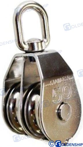 SWIVEL EYE PULLEY, 2 SHEAVE - 10MM (5) | GS71087B | HARDWARE | GOLDENSHIP