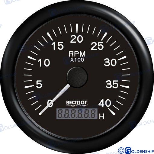 TACHOMETER 1.0/10.0 - 0/4000 RPM BLACK | RECKY07204 | INSTRUMENTATION | RECMAR