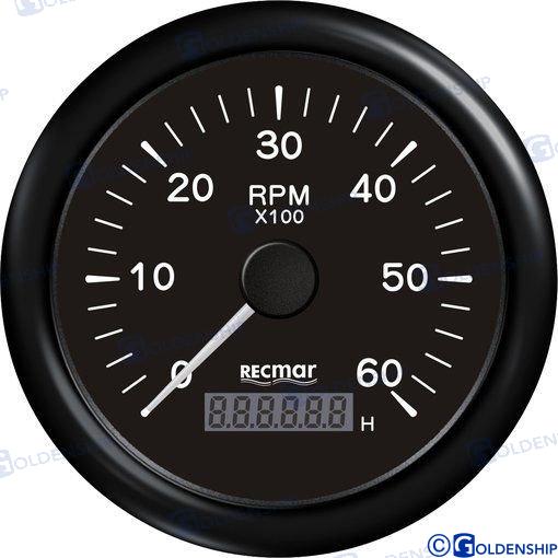 TACHOMETER 1.0/10.0 - 0/6000 RPM BLACK | RECKY07205 | INSTRUMENTATION | RECMAR