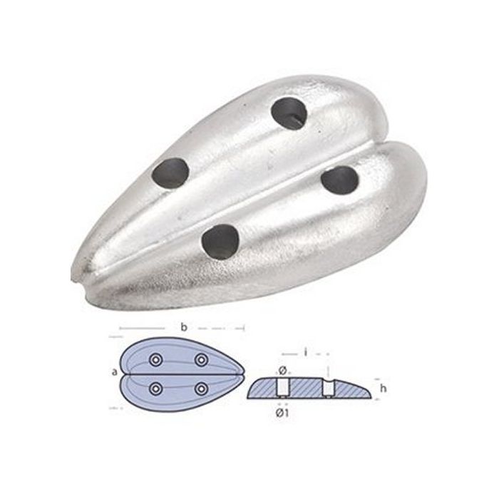 Zinc Anode Double Oval 110X67 | Ten00202 | Marine Corrosion Protection