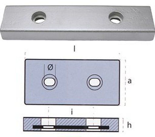 Zinc Rectangular Anode 147X65X22 Ten00243 For Marine Corrosion Protection