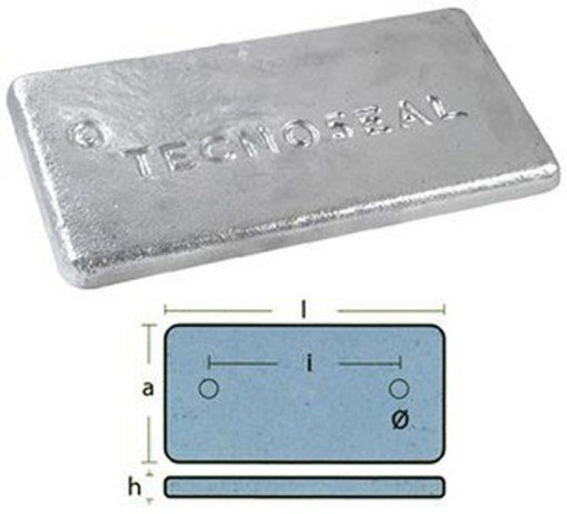 Zinc Anode For Boilers 300X150X30 | Ten00256 | Tecnoseal
