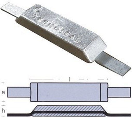 Zinc Anode Weld-On Lingot 1.6Kg | Ten00380 | Corrosion Protection