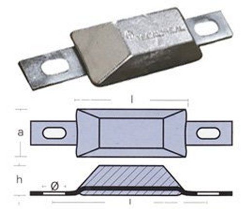 Zinc Anode Weld On Lingot 1.1Kg - Ten00387_1 For Marine Protection