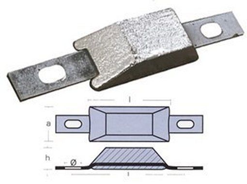 Zinc Weld-On Anode Lingot 1.9Kg | Ten00388 | Marine Protection