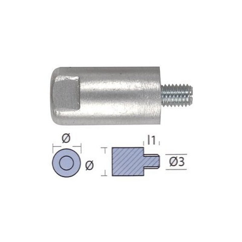 Yanmar Dia. 23 M8 Zinc Anode Rod Ten01309 | Tecnoseal