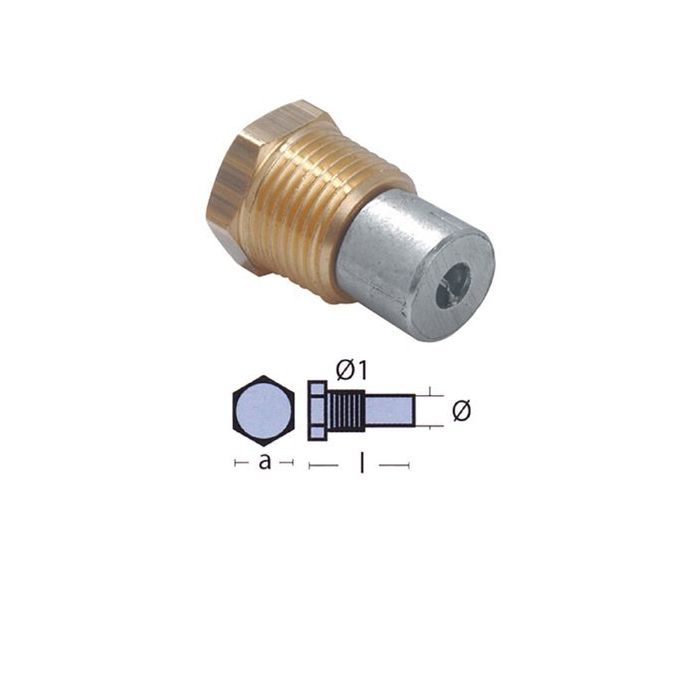 Zinc Anode With Plug For Boiler ¼” Bspt | Ten01452 | Corrosion Protection